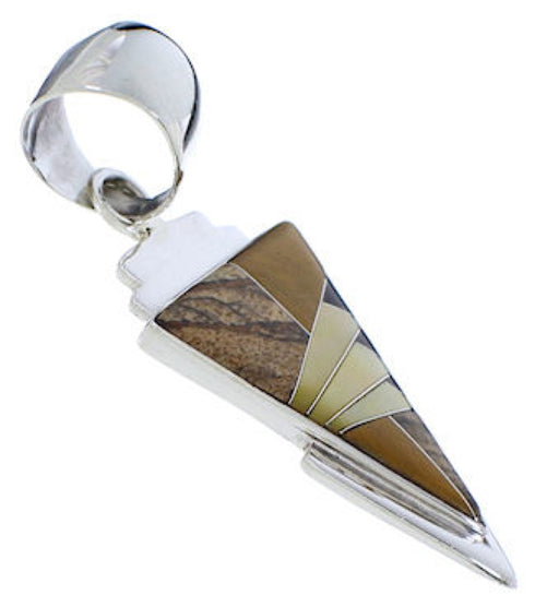 Authentic Sterling Silver And Multicolor Pendant Jewelry PX30548